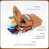 Black Leather Belt Phone Pouch - Multi-Pocket Waist Bag with Shoulder Strap, Durable Zipper Closure for Work, Cycling & Daily Carry In Australia - Darrahopens