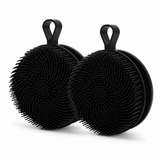 2 Pcs Black Double-Sided Silicone Body Scrubber - Dual-Texture Bath Brush for Exfoliating, Lathering & Scalp Massage, Anti-slip strip & Hanging Loop In Australia - Darrahopens