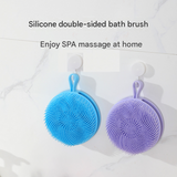 2 Pcs Pink Double-Sided Silicone Body Scrubber - Dual-Texture Bath Brush for Exfoliating, Lathering & Scalp Massage, Anti-slip strip & Hanging Loop In Australia - Darrahopens