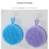 2 Pcs Pink Double-Sided Silicone Body Scrubber - Dual-Texture Bath Brush for Exfoliating, Lathering & Scalp Massage, Anti-slip strip & Hanging Loop