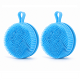2 Pcs Blue Double-Sided Silicone Body Scrubber - Dual-Texture Bath Brush for Exfoliating, Lathering & Scalp Massage, Anti-slip strip & Hanging Loop In Australia - Darrahopens