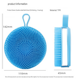 2 Pcs Blue Double-Sided Silicone Body Scrubber - Dual-Texture Bath Brush for Exfoliating, Lathering & Scalp Massage, Anti-slip strip & Hanging Loop In Australia - Darrahopens