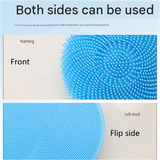 2 Pcs Blue Double-Sided Silicone Body Scrubber - Dual-Texture Bath Brush for Exfoliating, Lathering & Scalp Massage, Anti-slip strip & Hanging Loop In Australia - Darrahopens
