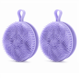 2 Pcs Blue Double-Sided Silicone Body Scrubber - Dual-Texture Bath Brush for Exfoliating, Lathering & Scalp Massage, Anti-slip strip & Hanging Loop In Australia - Darrahopens