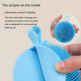 2 Pcs Blue Double-Sided Silicone Body Scrubber - Dual-Texture Bath Brush for Exfoliating, Lathering & Scalp Massage, Anti-slip strip & Hanging Loop In Australia - Darrahopens