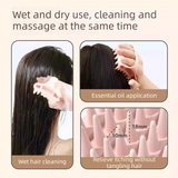 Green Silicone Scalp Massage Brush - Soft TPR Shampoo Brush for Deep Cleansing, Scalp Exfoliation & Hair Care, Wet & Dry Use with Ergonomic Grip