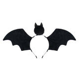 Red Halloween Bat Wing Headband with Furry Ears and Orange Eyes - Velvet Costume Accessory for Cosplay, Parties, and Themed Events