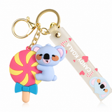 Lollipop  Koala PVC Keychain - Cute 3D Cartoon Koala Figure , Soft Rubber Bag Charm and Car Key Ring Accessory, Lightweight Collectible Gift for Kids and Teens In Australia - Darrahopens