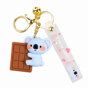 Chocolate  Koala PVC Keychain - Cute 3D Cartoon Koala Figure , Soft Rubber Bag Charm and Car Key Ring Accessory, Lightweight Collectible Gift for Kids and Teens In Australia - Darrahopens