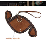 2pcs Retro Genuine Leather Key Pouch（Brown and Coffee-colored） -  12.5cm x 5cm - Dual Zipper, Wrist Strap, Belt Loop, Car and Home Key Organizer In Australia - Darrahopens