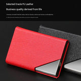 Grey Stainless Steel and PU Leather Business Card Holder -  95mm x 63mm - Magnetic Flip Cover, Velvet Lining, Professional Office Accessory