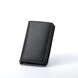 Black Carbon Fiber texture RFID Wallet - Automatic Pop-Up Card Holder with Aluminium Frame - Slim Minimalist Design for Men, Travel and Daily Use In Australia - Darrahopens