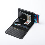 Pink Carbon Fiber texture RFID Wallet - Automatic Pop-Up Card Holder with Aluminium Frame - Slim Minimalist Design for Men, Travel and Daily Use In Australia - Darrahopens