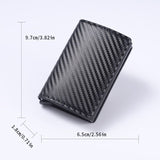 Pink Carbon Fiber texture RFID Wallet - Automatic Pop-Up Card Holder with Aluminium Frame - Slim Minimalist Design for Men, Travel and Daily Use