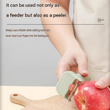 Green Multifunctional Electric Handheld Food Processor - ABS and PP with 201 Stainless Steel Blade - Rechargeable Vegetable Chopper Slicer Garlic Mincer with Cleaning Brush for Kitchen Prep