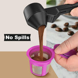 1 pcs Black Sliding Coffee Scoop  - Long Handle Plastic Measuring Spoon for Ground Coffee and Tea Leaves and Pepper and Protein Powder - Storage Design for Kitchen Organisation In Australia - Darrahopens