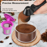 1 pcs Black Sliding Coffee Scoop  - Long Handle Plastic Measuring Spoon for Ground Coffee and Tea Leaves and Pepper and Protein Powder - Storage Design for Kitchen Organisation In Australia - Darrahopens