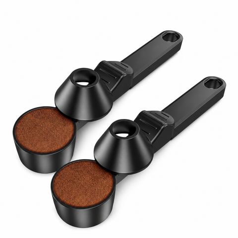2 pcs Black Sliding Coffee Scoop  - Long Handle Plastic Measuring Spoon for Ground Coffee and Tea Leaves and Pepper and Protein Powder - Storage Design for Kitchen Organisation In Australia - Darrahopens