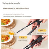 Blue Foldable Nylon Kitchen Tongs - Self-Standing Design with Serrated Grip and Locking Clip - Heat Resistant Food Serving Tool for BBQ, Pasta, Salad and Baking In Australia - Darrahopens