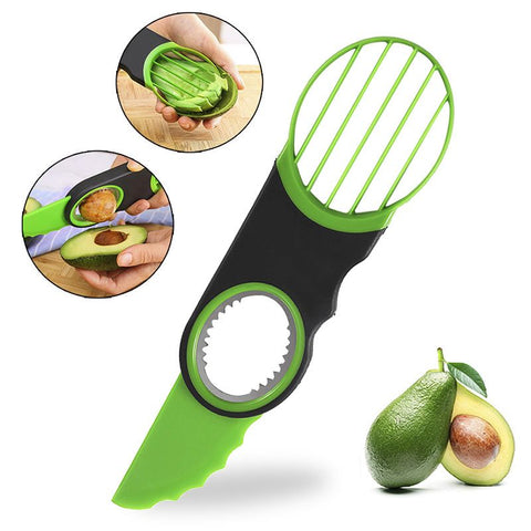 3 in 1 Avocado Slicer and Pitter - ABS Fruit Cutter for Cutting, Pitting and Slicing Avocado and Kiwifruit, Multi Purpose Kitchen Prep Tool