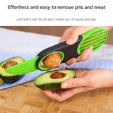 3 in 1 Avocado Slicer and Pitter - ABS Fruit Cutter for Cutting, Pitting and Slicing Avocado and Kiwifruit, Multi Purpose Kitchen Prep Tool