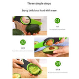 3 in 1 Avocado Slicer and Pitter - ABS Fruit Cutter for Cutting, Pitting and Slicing Avocado and Kiwifruit, Multi Purpose Kitchen Prep Tool