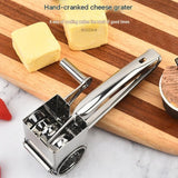 Flat-blade planer grater Stainless Steel Hand Crank Cheese Grater - Rotary Drum Shredder for Cheese, Chocolate and Butter - Ergonomic Handle Kitchen Gadget for Home Cooking and Baking In Australia - Darrahopens