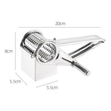 Flat-blade planer grater Stainless Steel Hand Crank Cheese Grater - Rotary Drum Shredder for Cheese, Chocolate and Butter - Ergonomic Handle Kitchen Gadget for Home Cooking and Baking