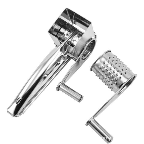 5-6 hole grater planer Stainless Steel Hand Crank Cheese Grater - Rotary Drum Shredder for Cheese, Chocolate and Butter - Ergonomic Handle Kitchen Gadget for Home Cooking and Baking In Australia - Darrahopens