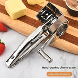 5-6 hole grater planer Stainless Steel Hand Crank Cheese Grater - Rotary Drum Shredder for Cheese, Chocolate and Butter - Ergonomic Handle Kitchen Gadget for Home Cooking and Baking In Australia - Darrahopens