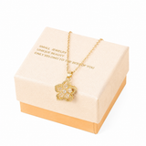 White Rotating Bauhinia Zircon Flower Pendant Necklace - Alloy and Zircon - 15mm Pendant, 40+5cm Chain, Design for Women, Fashionable Collarbone Jewelry Gift In Australia - Darrahopens