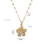 Red Rotating Bauhinia Zircon Flower Pendant Necklace - Alloy and Zircon - 15mm Pendant, 40+5cm Chain, Design for Women, Fashionable Collarbone Jewelry Gift