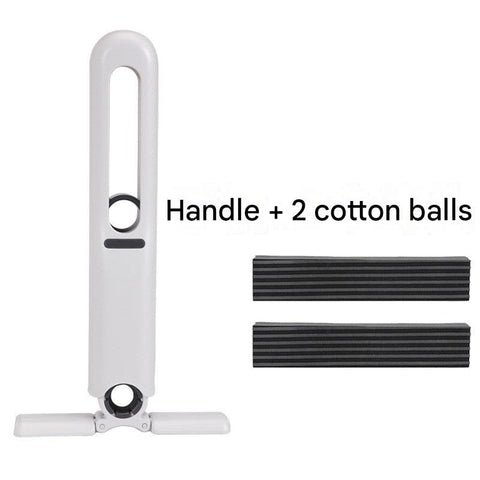 Mini Handheld Foldable Mop WIth ABS Handle and 2 Sponge Head- Hand-Free Squeeze Design -   Compact Desktop Cleaner for Kitchen and Bathroom