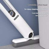Mini Handheld Foldable Mop WIth ABS Handle and 2 Sponge Head- Hand-Free Squeeze Design -   Compact Desktop Cleaner for Kitchen and Bathroom