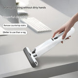 Mini Handheld Foldable Mop WIth ABS Handle and 2 Sponge Head- Hand-Free Squeeze Design -   Compact Desktop Cleaner for Kitchen and Bathroom