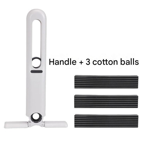 Mini Handheld Foldable Mop WIth ABS Handle and 3 Sponge Head- Hand-Free Squeeze Design -   Compact Desktop Cleaner for Kitchen and Bathroom