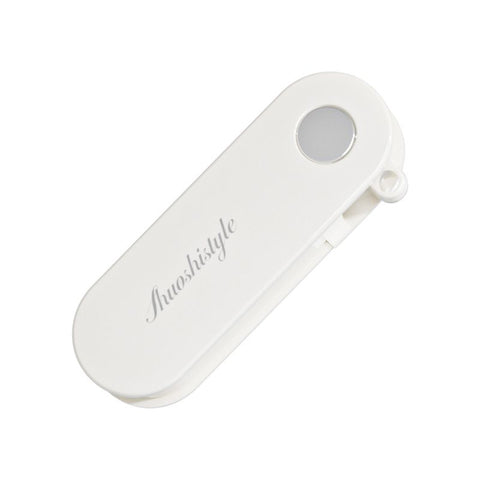 White Portable Folding Fruit Peeler - Stainless Steel Blade, ABS and PP Handle - Compact 9cm Design, Travel Friendly Kitchen Tool for Camping and Home Use