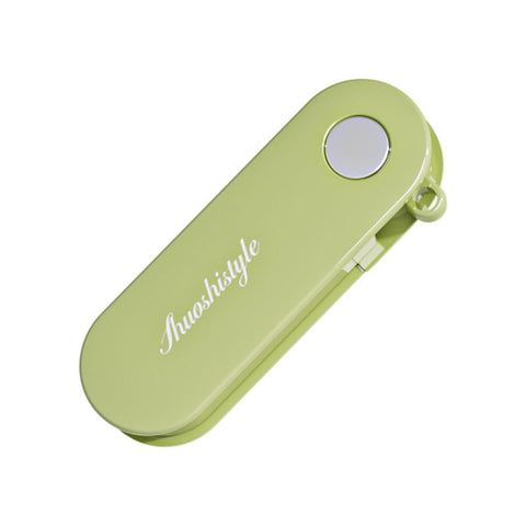 Green Portable Folding Fruit Peeler - Stainless Steel Blade, ABS and PP Handle - Compact 9cm Design, Travel Friendly Kitchen Tool for Camping and Home Use