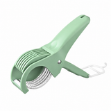 Green Multifunctional Fruit and Vegetable Slicer - Stainless Steel Blades, ABS Handle - One-Press Uniform Slicing for Banana, Cucumber, Ham, Kitchen Prep Tool with Hanging Hook In Australia - Darrahopens