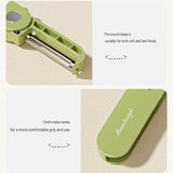 Home Fruit & Vegetable Peeling and Slicing Prep Set-White Folding Peeler and Green Fruit Slicer - Portable Stainless Steel Kitchen Tools for Camping, Home Use, and Travel