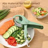 Home Fruit & Vegetable Peeling and Slicing Prep Set-Yellow Folding Peeler and Green Fruit Slicer - Portable Stainless Steel Kitchen Tools for Camping, Home Use, and Travel