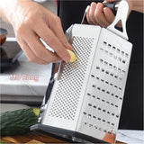 Multifunctional Six-Sided Box Vertical grater - Hollow tubular handle - Stainless Steel Kitchen Tool with Non-Slip Base  for Vegetables, Cheese, and Potatoes