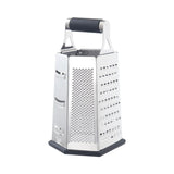 Multifunctional Six-Sided Box Vertical grater- TPR-sleeved handle - Stainless Steel Kitchen Tool with Non-Slip Base  for Vegetables, Cheese, and Potatoes