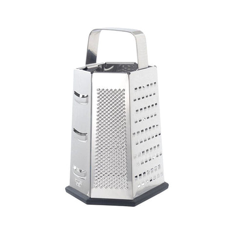 Multifunctional Six-Sided Box Vertical grater- Stainless steel flat handle - Stainless Steel Kitchen Tool with Non-Slip Base  for Vegetables, Cheese, and Potatoes