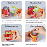 Purple Soda Can Lid and Handle Holder Set - Anti-Overflow Plastic Cover with Straw and Suction Cup Grip for 12oz Cans, Portable Drink Accessory for Parties and Travel