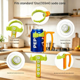 Blue Soda Can Holder with Handle and Suction Cups - Portable Plastic Stand for 12oz Cans, Anti-Slip Grip for Parties, Camping, and Home Use In Australia - Darrahopens