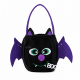 Bat-shaped black bag - Plush Halloween Trick or Treat Candy Bag - Polyester  Tote with Embroidered Face, Lightweight Portable Goody Pouch for  Party Favors and Trick or Treating