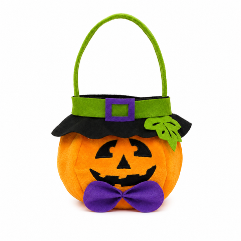 Pumpkin design wearing a hat - Plush Halloween Trick or Treat Candy Bag - Polyester  Tote with Embroidered Face, Lightweight Portable Goody Pouch for  Party Favors and Trick or Treating In Australia - Darrahopens