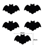 5-pieces 43*25cm Halloween bat-shaped mat - Felt Non-Slip Heat Resistant Table Mat for Party Dining and Gothic Home Deco