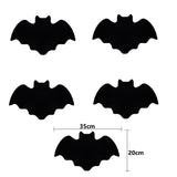 5-pieces 35*20cm Halloween bat-shaped mat - Felt Non-Slip Heat Resistant Table Mat for Party Dining and Gothic Home Deco